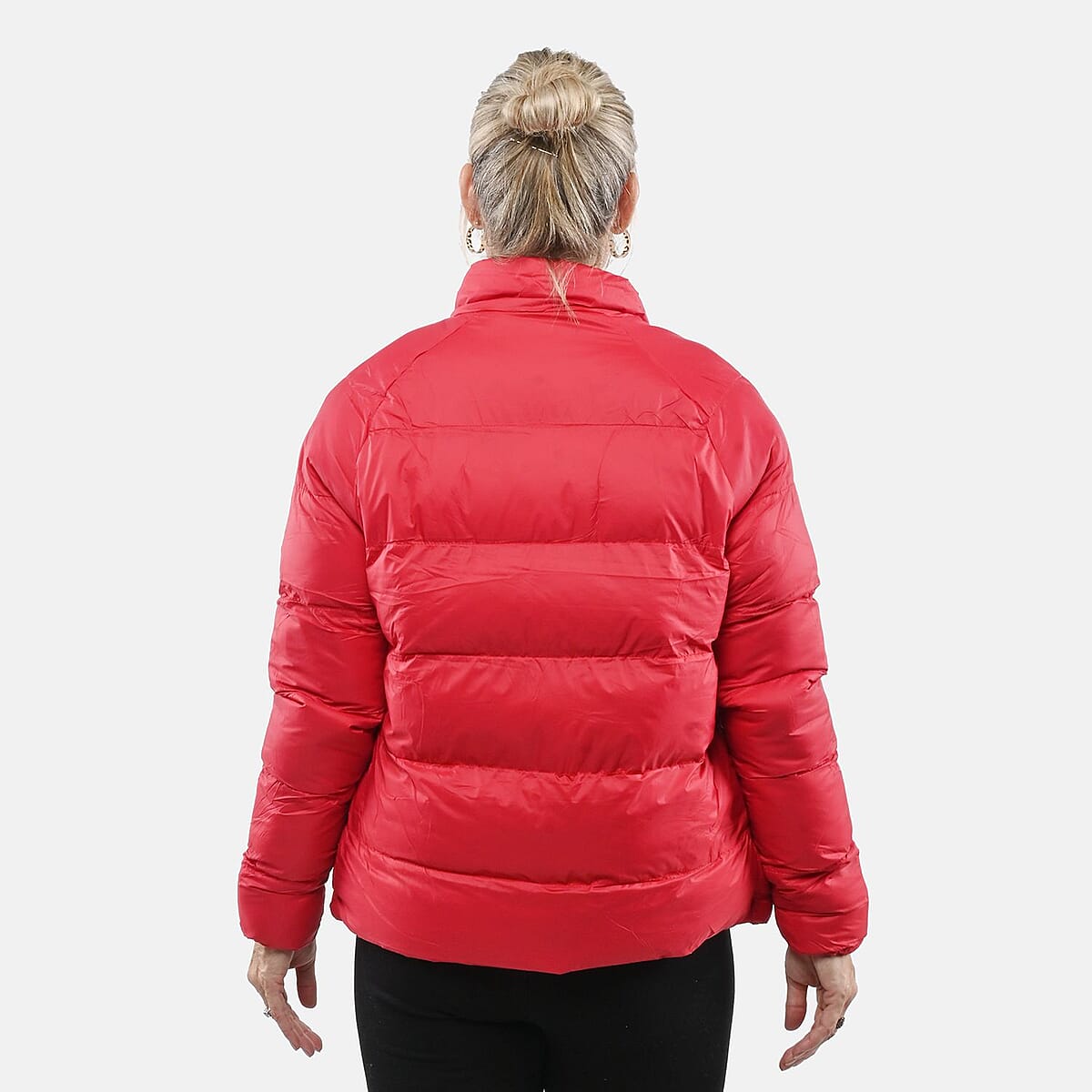 Hanton Red Women's Front Zip Puffer Jacket - XL image number 1