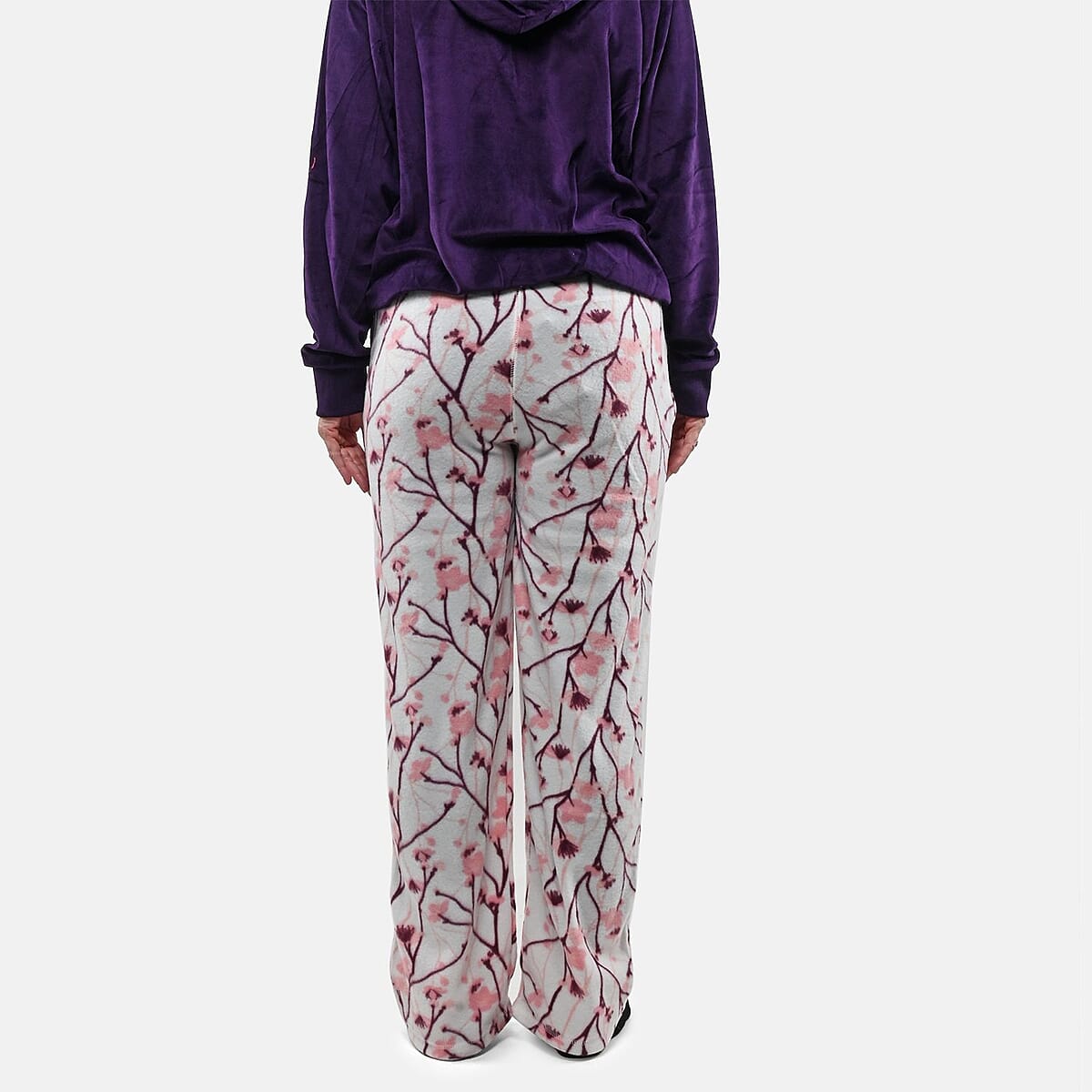 Hanton White Women's Polar Fleece Pajama Pant - M image number 1