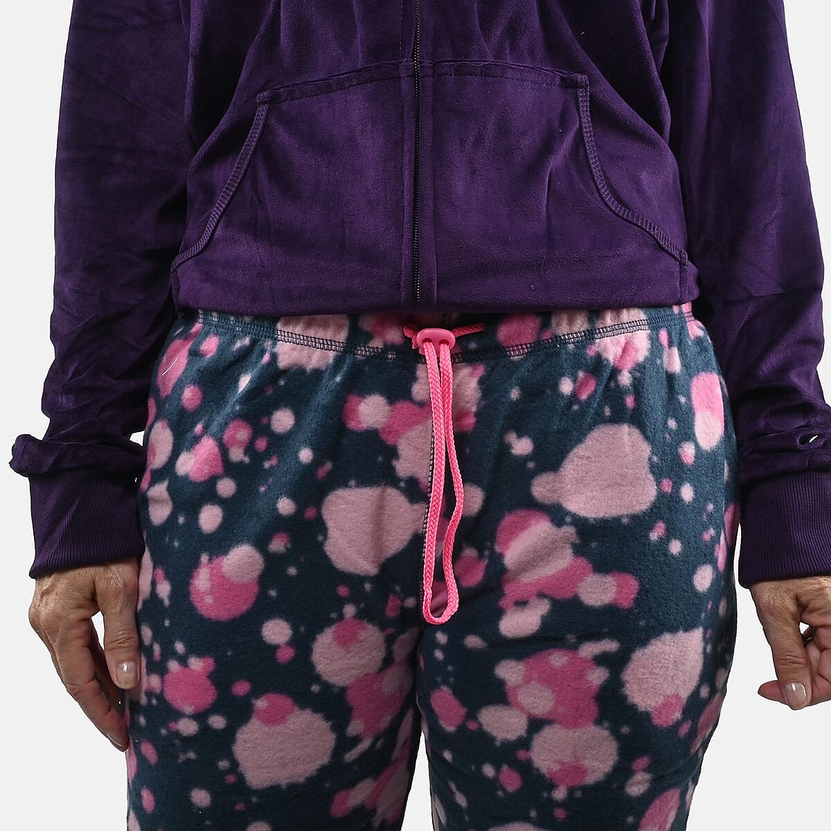 Hanton Navy Women's Polar Fleece Pajama Pant - L image number 3