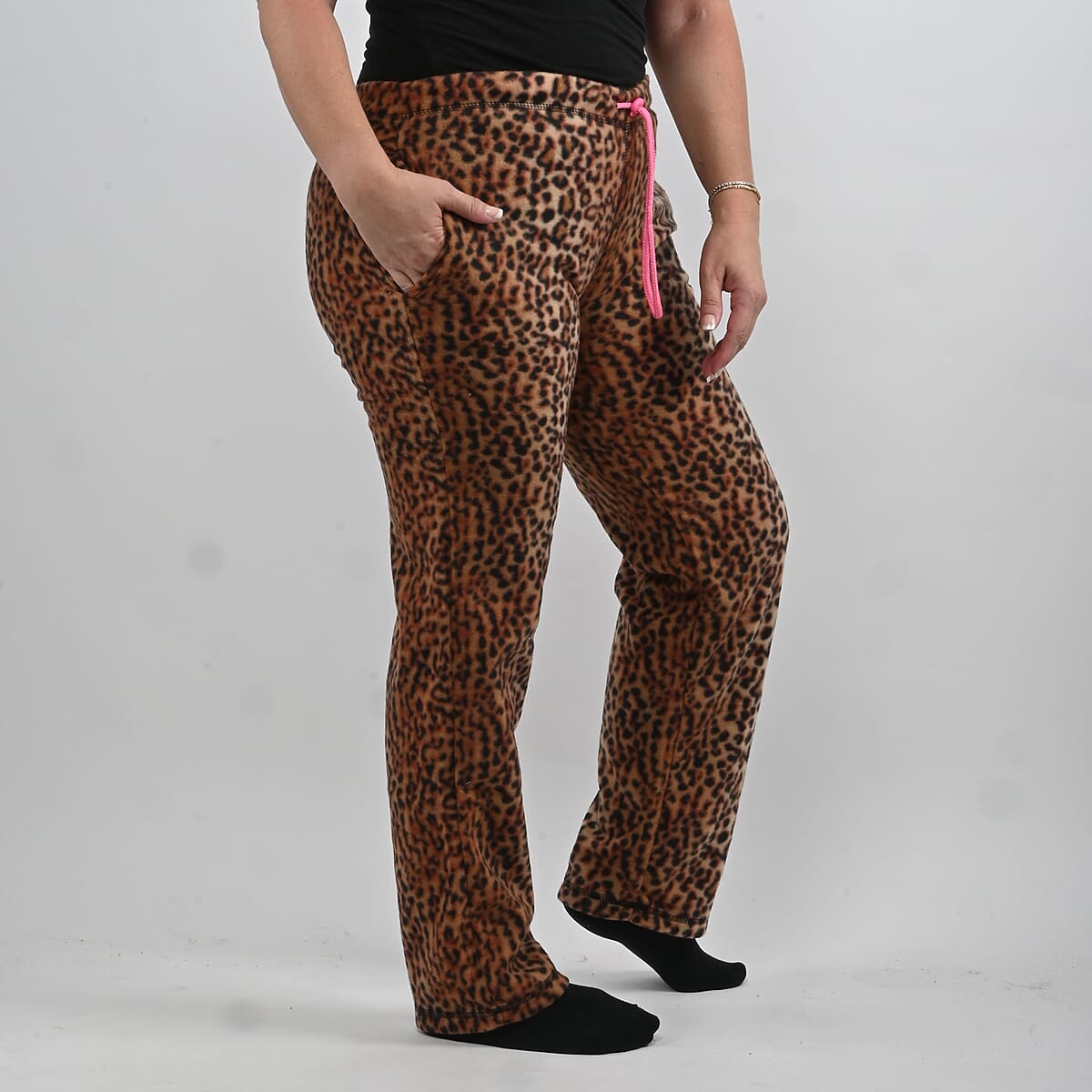 Hanton Tan Women's Polar Fleece Pajama Pant - XL image number 3