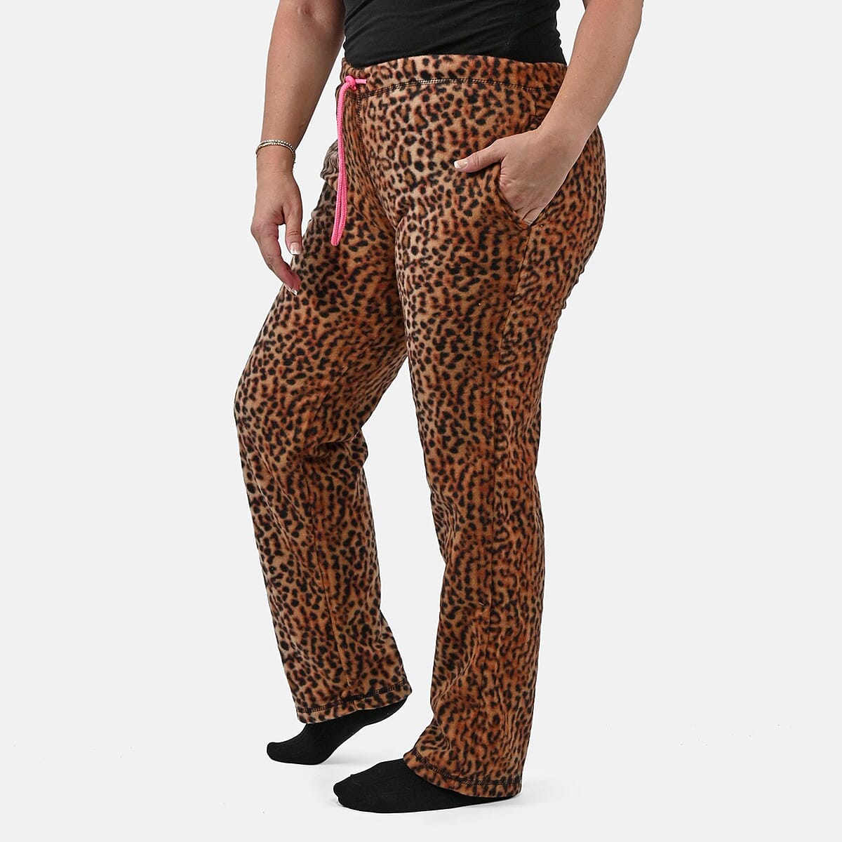 Hanton Tan Women's Polar Fleece Pajama Pant - XL image number 4