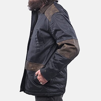 Yellowstone Black Men's Wax Barn Coat - L