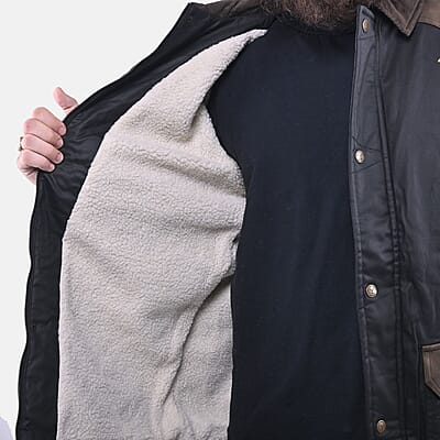 Yellowstone Black Men's Wax Barn Coat - L
