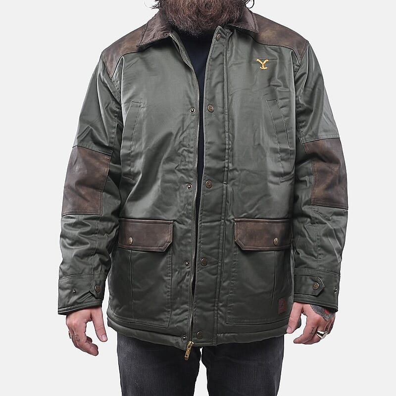 Yellowstone Dark Olive Men's Wax Barn Coat - 2XL