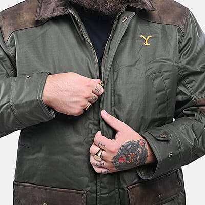 Yellowstone Dark Olive Men's Wax Barn Coat - 2XL