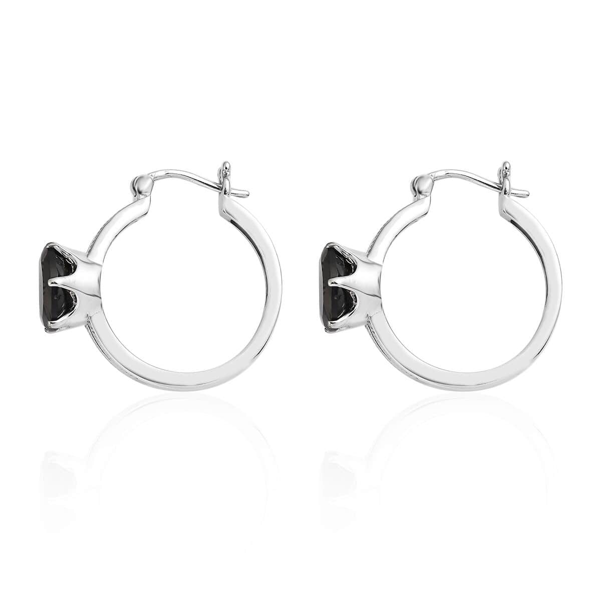 Thai Black Spinel 9.00 ctw Earrings in Stainless Steel image number 3