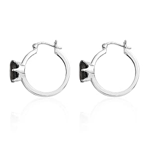 Thai Black Spinel 9.00 ctw Earrings in Stainless Steel