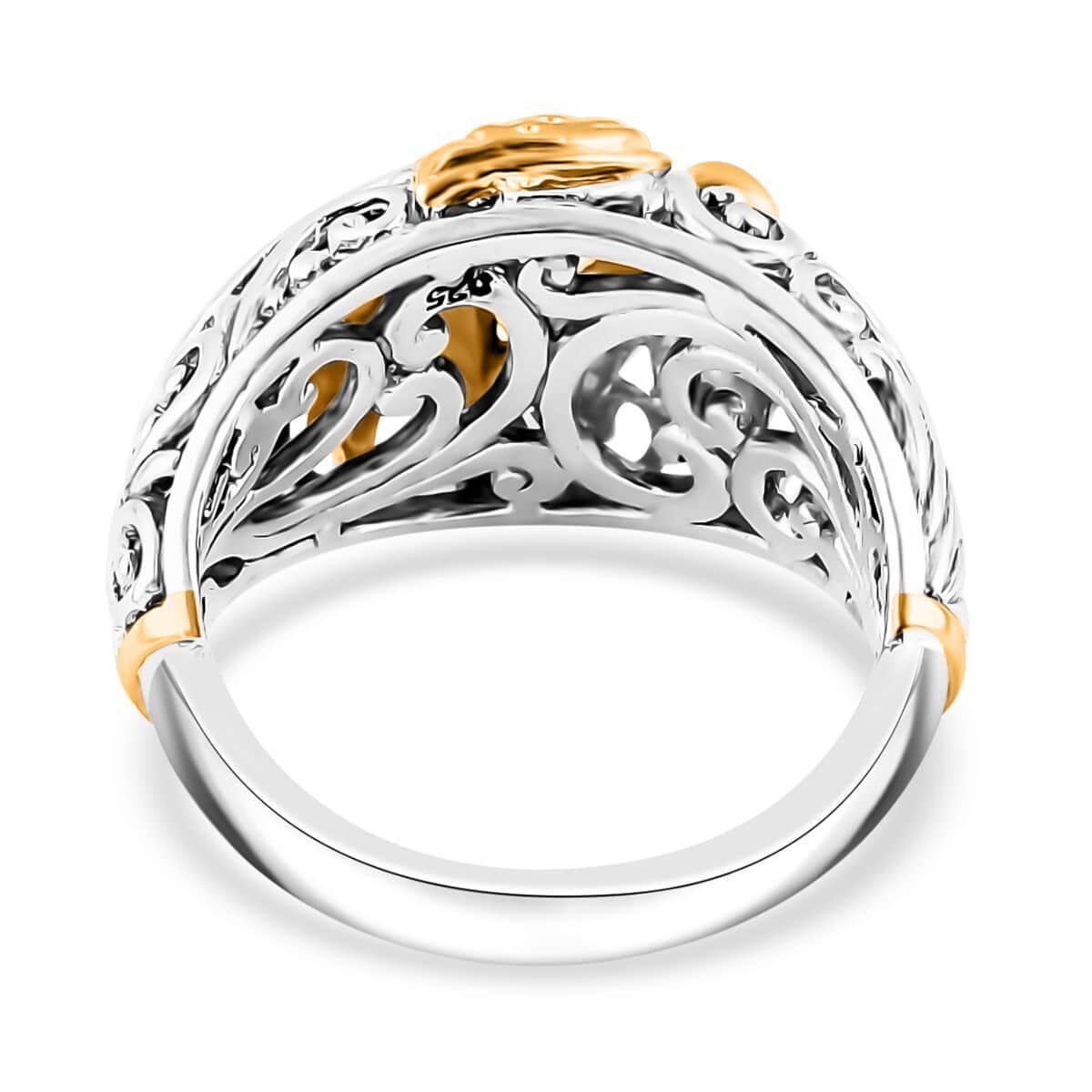 Doorbuster Bali Legacy Dragonfly Ring in 22K Vermeil YG Over and Sterling Silver (Size 8.0) 6.0 Grams image number 4