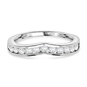Simulated Diamond 1.16 ctw Band Ring in Sterling Silver (Size 5.5)