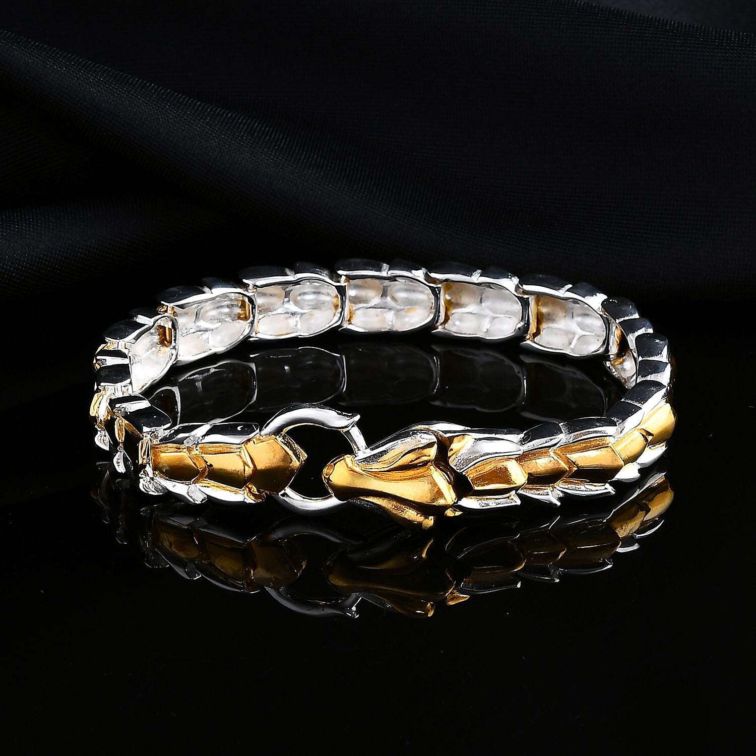 Bali Legacy Dragon Bracelet in 22K Vermeil YG Over and Sterling Silver (6.50 In) 31.05 Grams