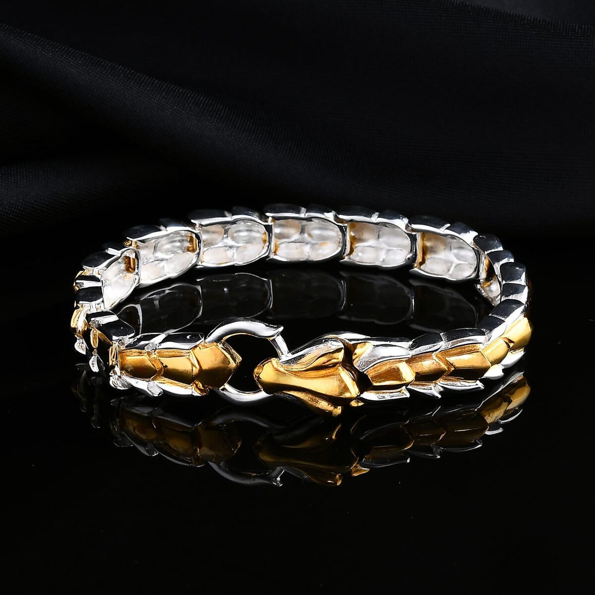 Bali Legacy Dragon Bracelet in 22K Vermeil YG Over and Sterling Silver (6.50 In) 31.05 Grams image number 1