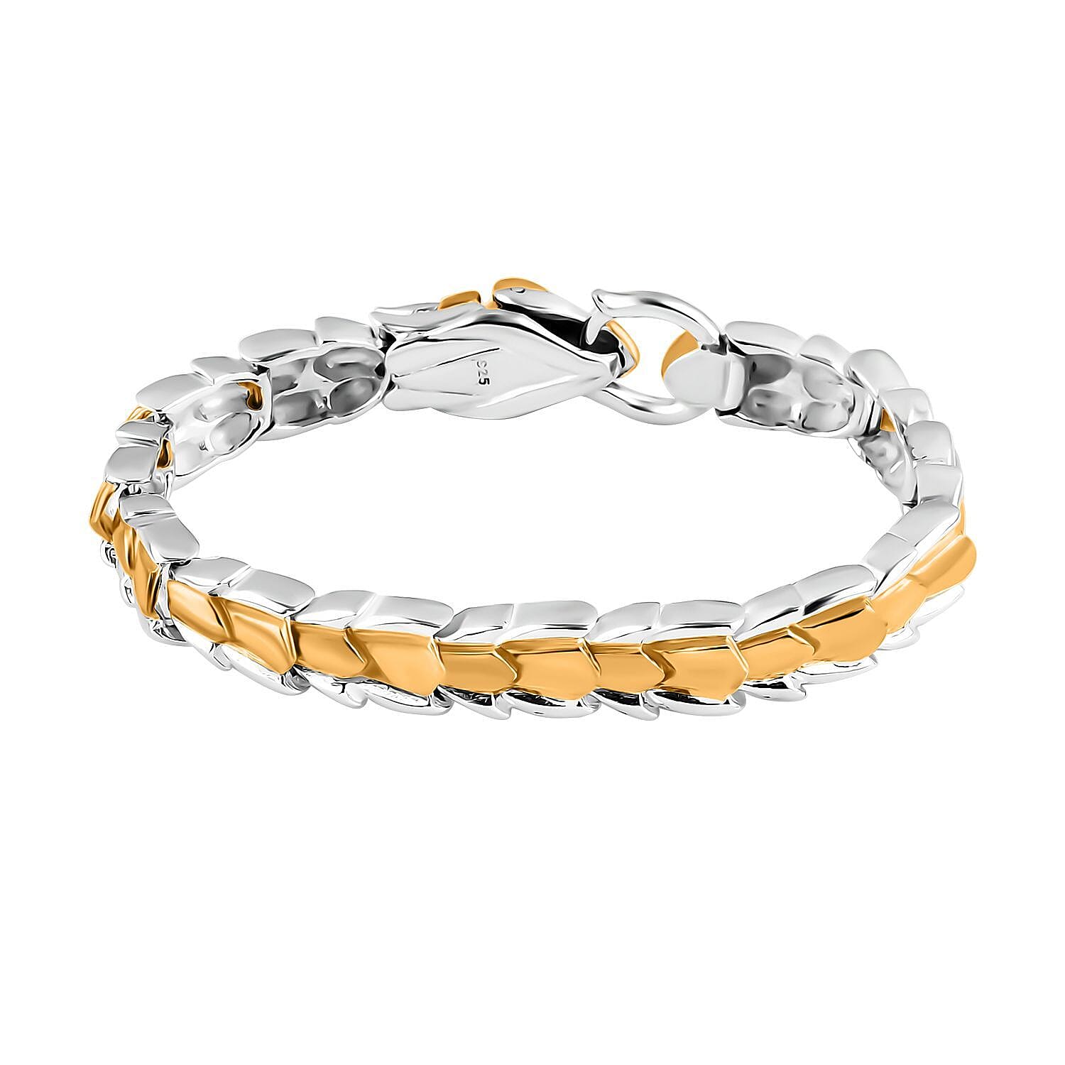 Bali Legacy Dragon Bracelet in 22K Vermeil YG Over and Sterling Silver (6.50 In) 31.05 Grams