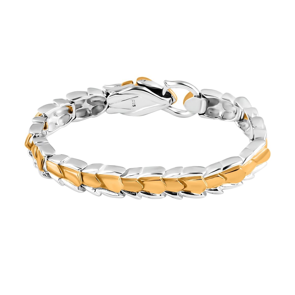 Bali Legacy Dragon Bracelet in 22K Vermeil YG Over and Sterling Silver (6.50 In) 31.05 Grams image number 3