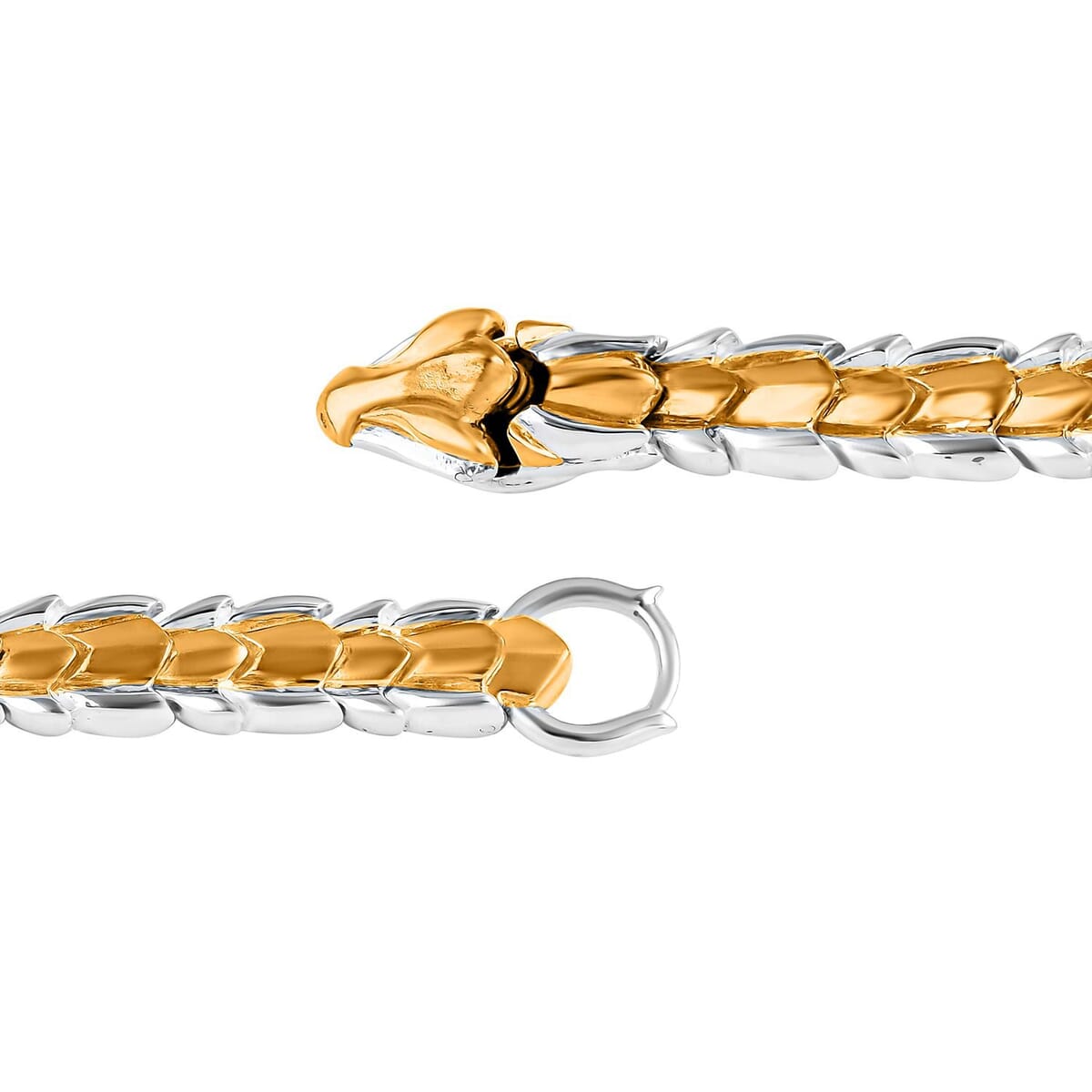 Bali Legacy Dragon Bracelet in 22K Vermeil YG Over and Sterling Silver (6.50 In) 31.05 Grams image number 4