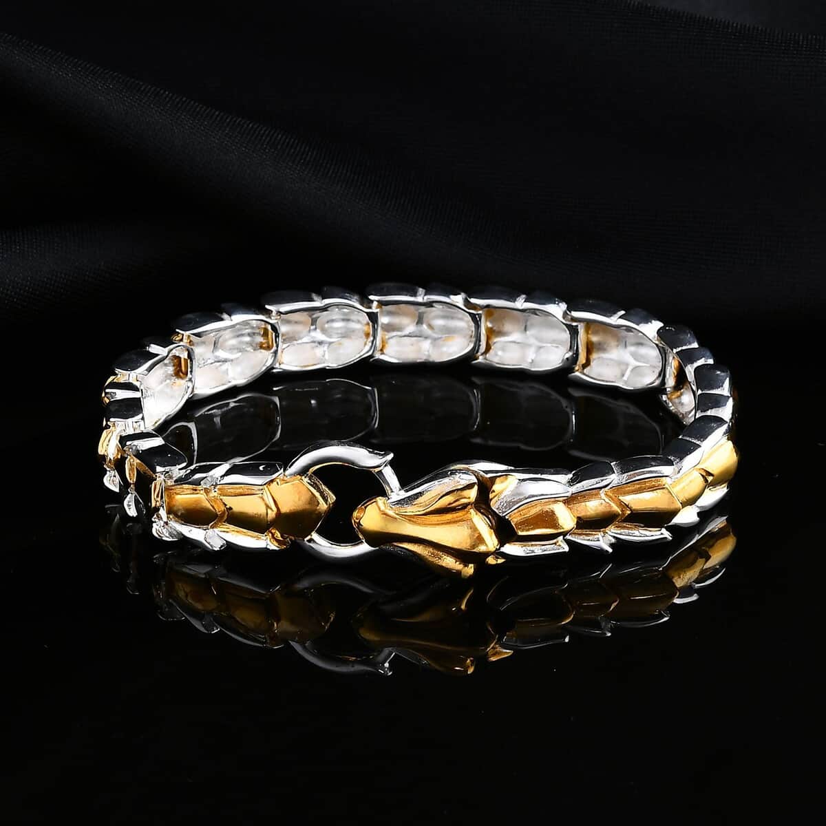 Bali Legacy Dragon Bracelet in 22K Vermeil YG Over and Sterling Silver (7.25 In) 34.30 Grams image number 1