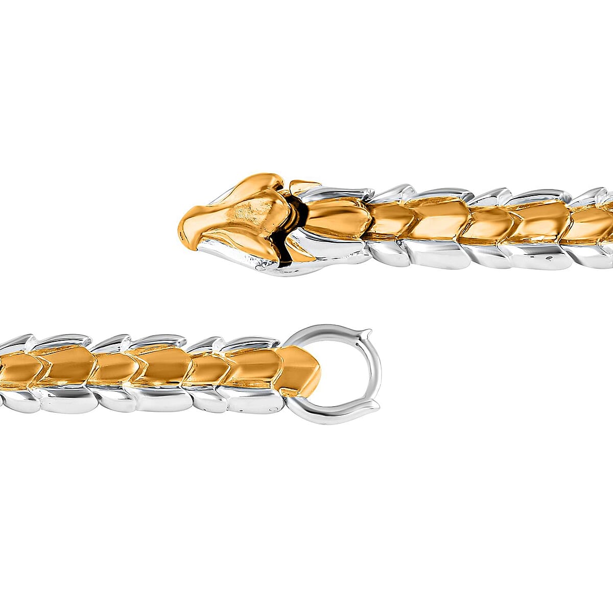 Bali Legacy Dragon Bracelet in 22K Vermeil YG Over and Sterling Silver (8.00 In) 36.75 Grams image number 4