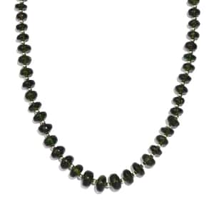 Chrome Diopside Beaded 54.10 ctw Necklace 18 Inches in Rhodium Over Sterling Silver 