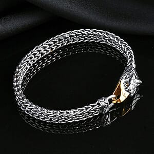Bali Legacy Eagle Bracelet in 22K Vermeil YG Over and Sterling Silver (7.25 In) 39.50 Grams