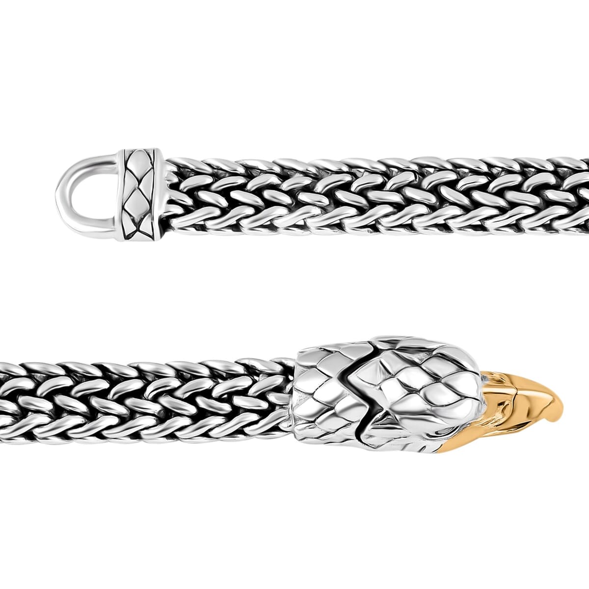 Bali Legacy Eagle Bracelet in 22K Vermeil YG Over and Sterling Silver (7.25 In) 39.50 Grams image number 3