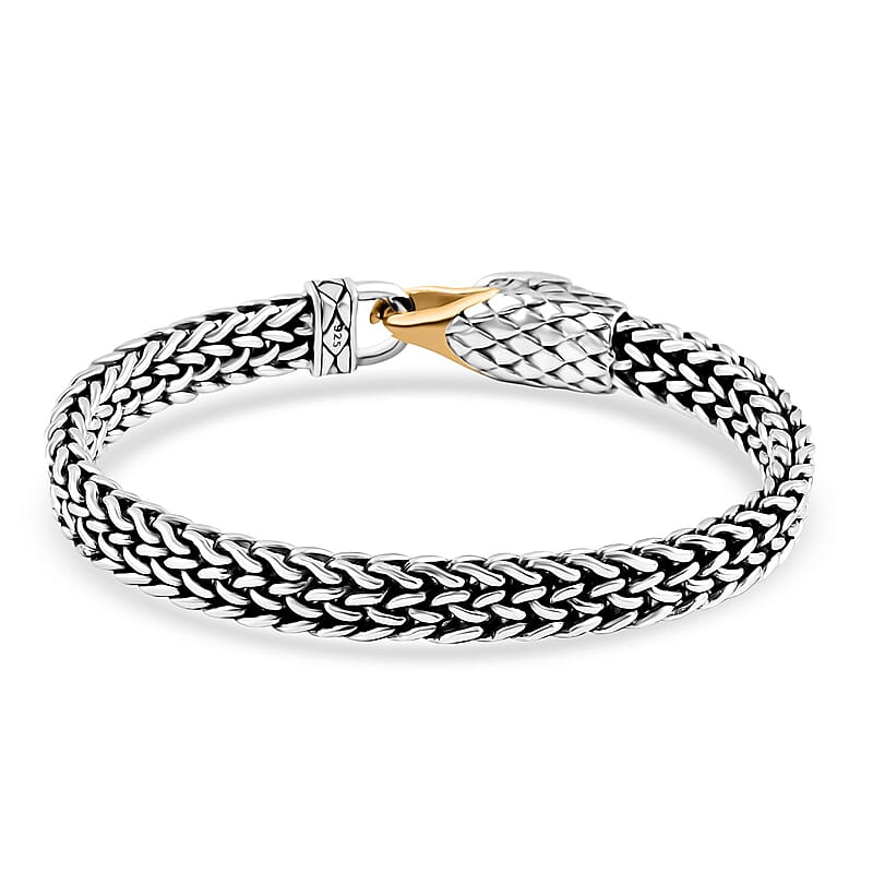 Bali Legacy Eagle Bracelet in 22K Vermeil YG Over and Sterling Silver (8.00 In) 39.90 Grams