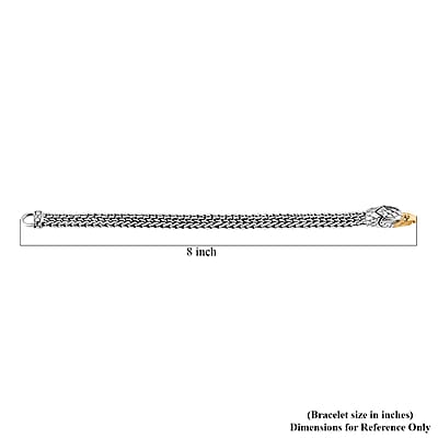 Bali Legacy Eagle Bracelet in 22K Vermeil YG Over and Sterling Silver (8.00 In) 39.90 Grams
