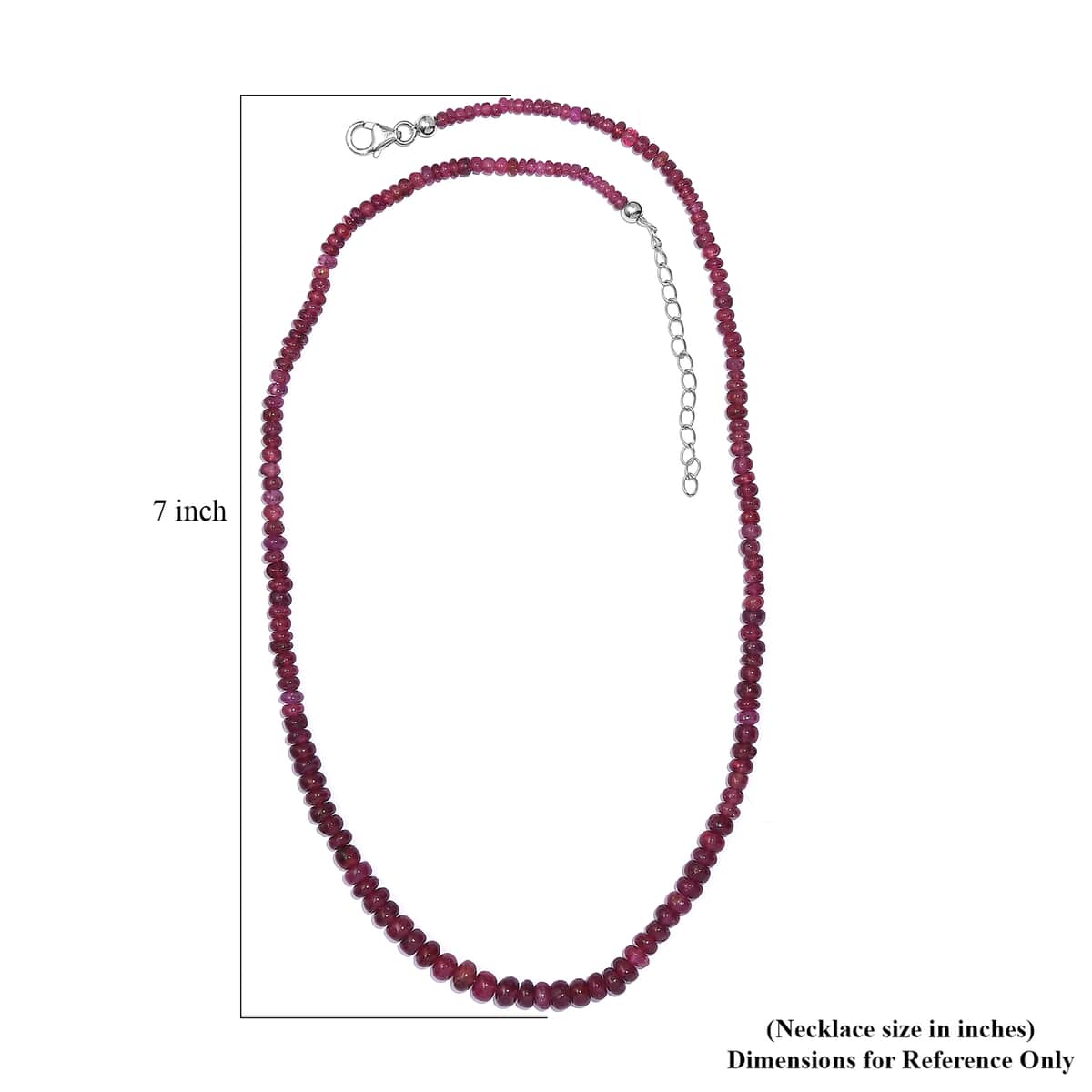 Niassa Ruby (FF) Beaded 77.85 ctw Necklace 18 Inches in Rhodium Over Sterling Silver image number 5