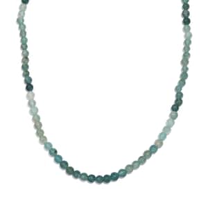 Grandidierite Beaded 67.50 ctw Necklace 18 Inches in Rhodium Over Sterling Silver