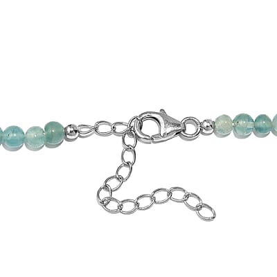 Grandidierite Beaded 67.50 ctw Necklace 18 Inches in Rhodium Over Sterling Silver