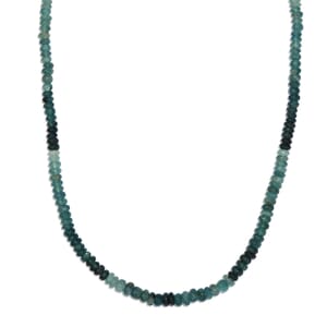 Grandidierite Beaded 66.10 ctw Necklace 18 Inches in Rhodium Over Sterling Silver
