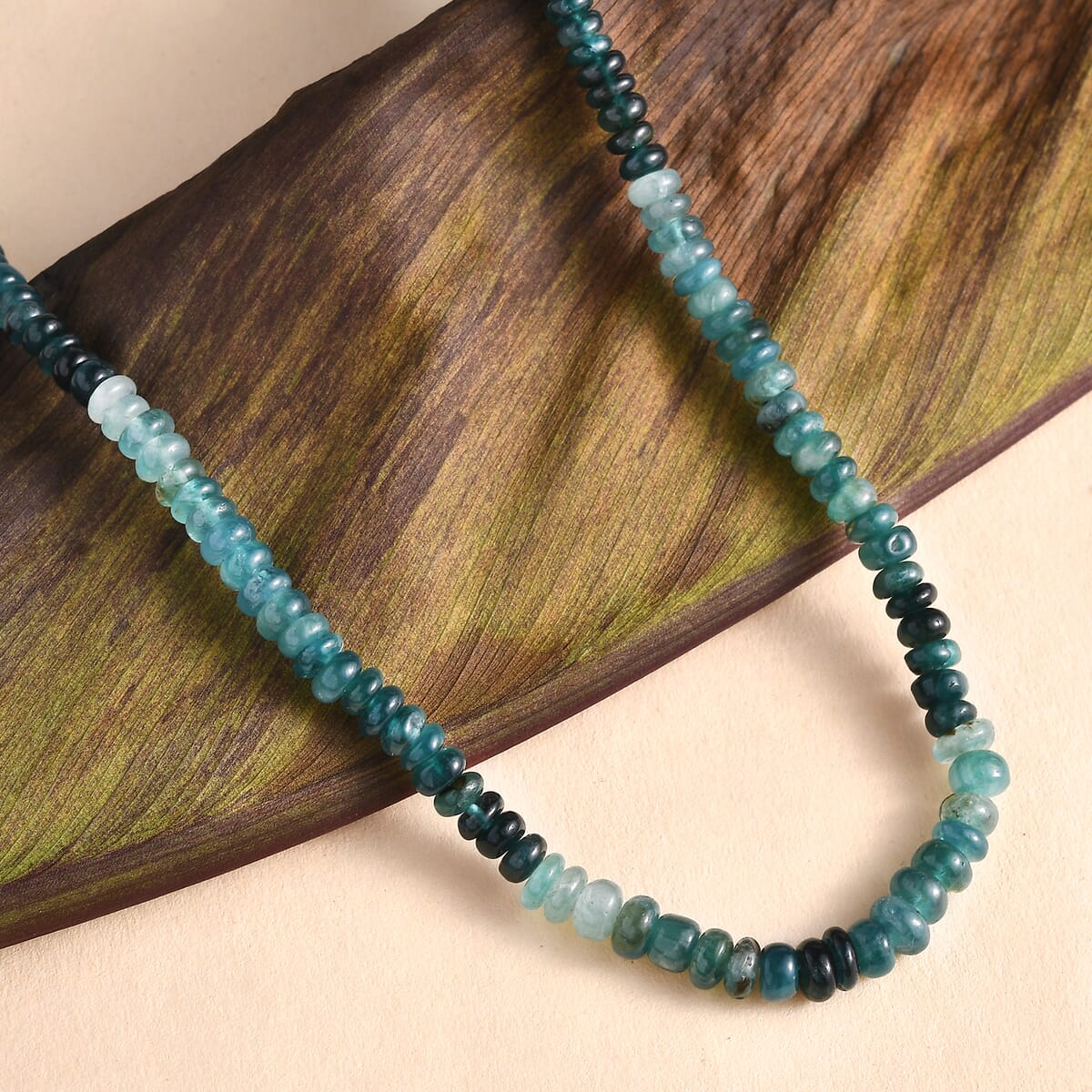 Grandidierite Beaded 66.10 ctw Necklace 18 Inches in Rhodium Over Sterling Silver image number 1