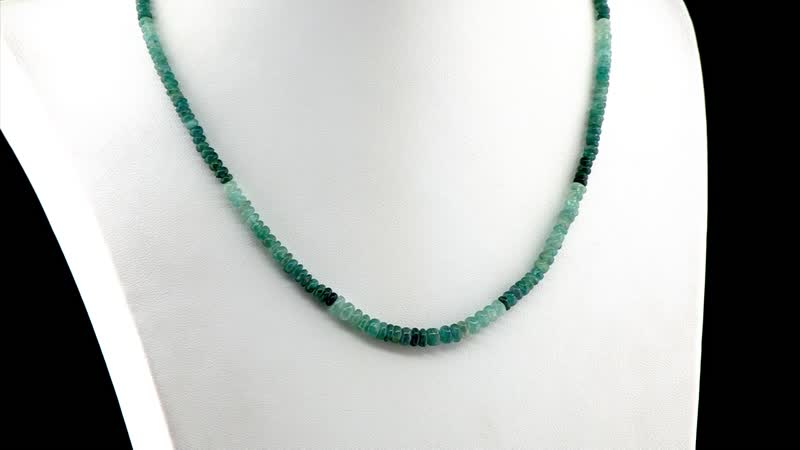 Grandidierite Beaded 66.10 ctw Necklace 18 Inches in Rhodium Over Sterling Silver