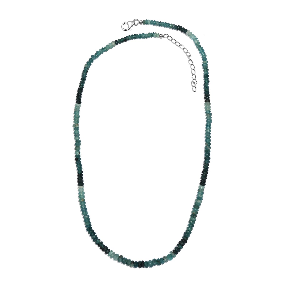 Grandidierite Beaded 66.10 ctw Necklace 18 Inches in Rhodium Over Sterling Silver image number 3
