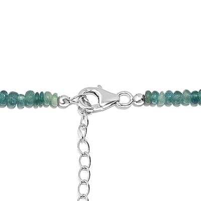 Grandidierite Beaded 66.10 ctw Necklace 18 Inches in Rhodium Over Sterling Silver