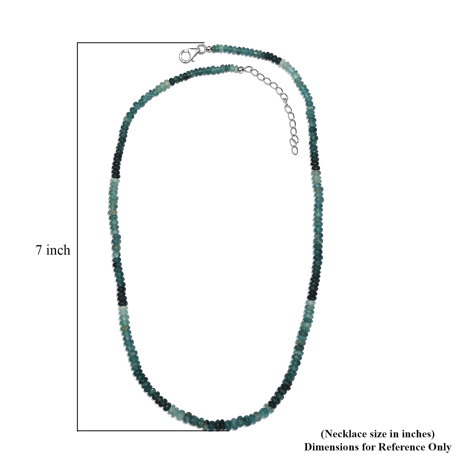 Grandidierite Beaded 66.10 ctw Necklace 18 Inches in Rhodium Over Sterling Silver