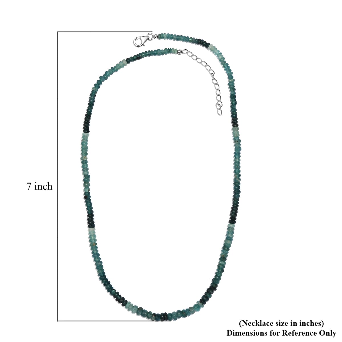 Grandidierite Beaded 66.10 ctw Necklace 18 Inches in Rhodium Over Sterling Silver image number 5