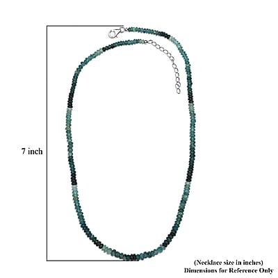Grandidierite Beaded 66.10 ctw Necklace 18 Inches in Rhodium Over Sterling Silver