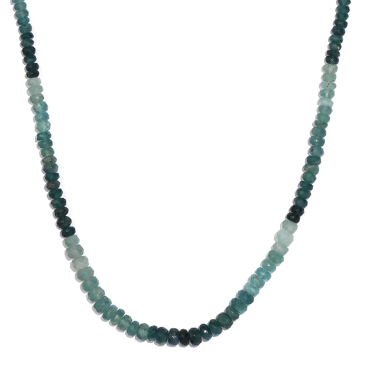 Grandidierite Beaded 87.00 ctw Necklace 18 Inches in Rhodium Over Sterling Silver image number 0