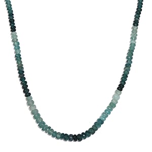 Grandidierite Beaded 87.00 ctw Necklace 18 Inches in Rhodium Over Sterling Silver
