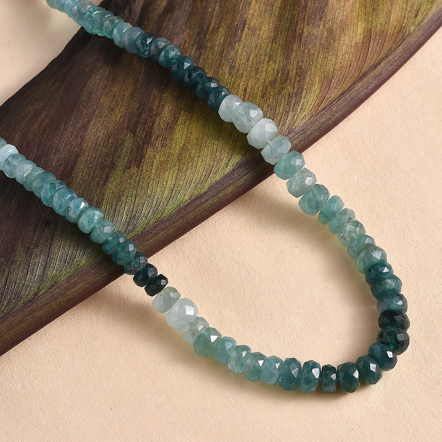 Grandidierite Beaded 87.00 ctw Necklace 18 Inches in Rhodium Over Sterling Silver