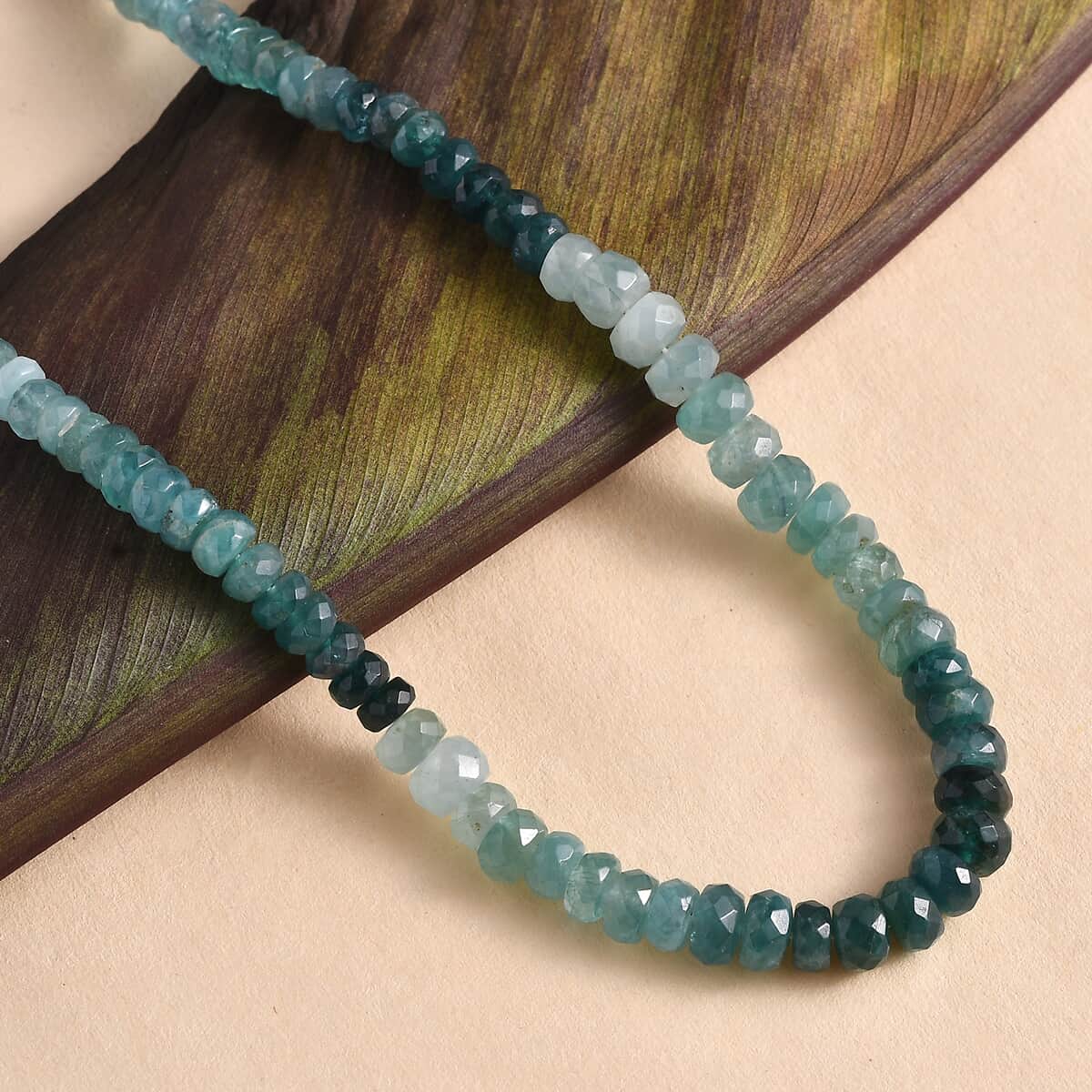 Grandidierite Beaded 87.00 ctw Necklace 18 Inches in Rhodium Over Sterling Silver image number 1