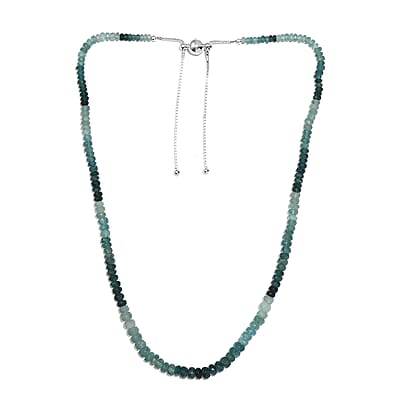 Grandidierite Beaded 87.00 ctw Necklace 18 Inches in Rhodium Over Sterling Silver