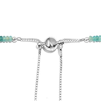 Grandidierite Beaded 87.00 ctw Necklace 18 Inches in Rhodium Over Sterling Silver