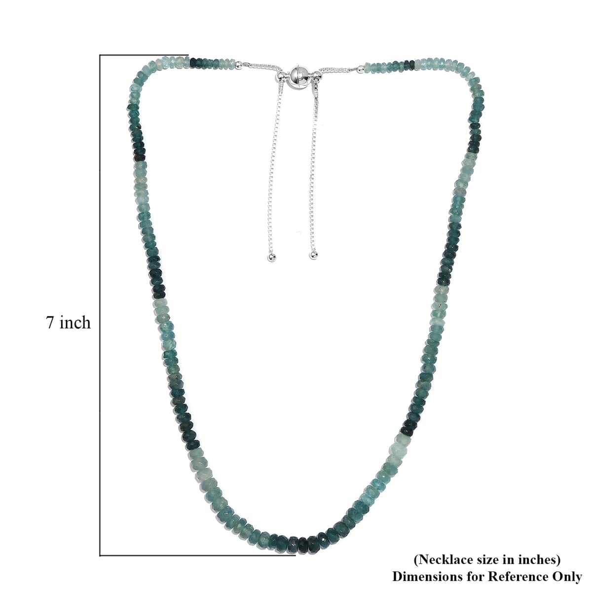 Grandidierite Beaded 87.00 ctw Necklace 18 Inches in Rhodium Over Sterling Silver image number 5