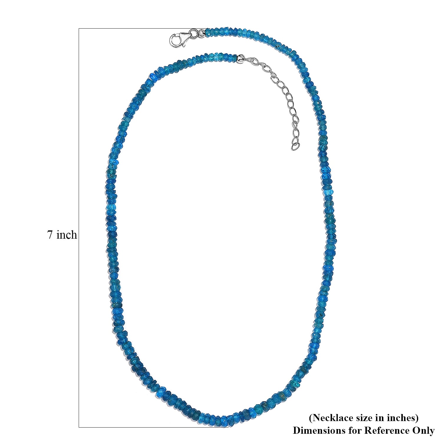 Malgache Neon Apatite Beaded 78.00 ctw Necklace 18 Inches in Rhodium Over Sterling Silver