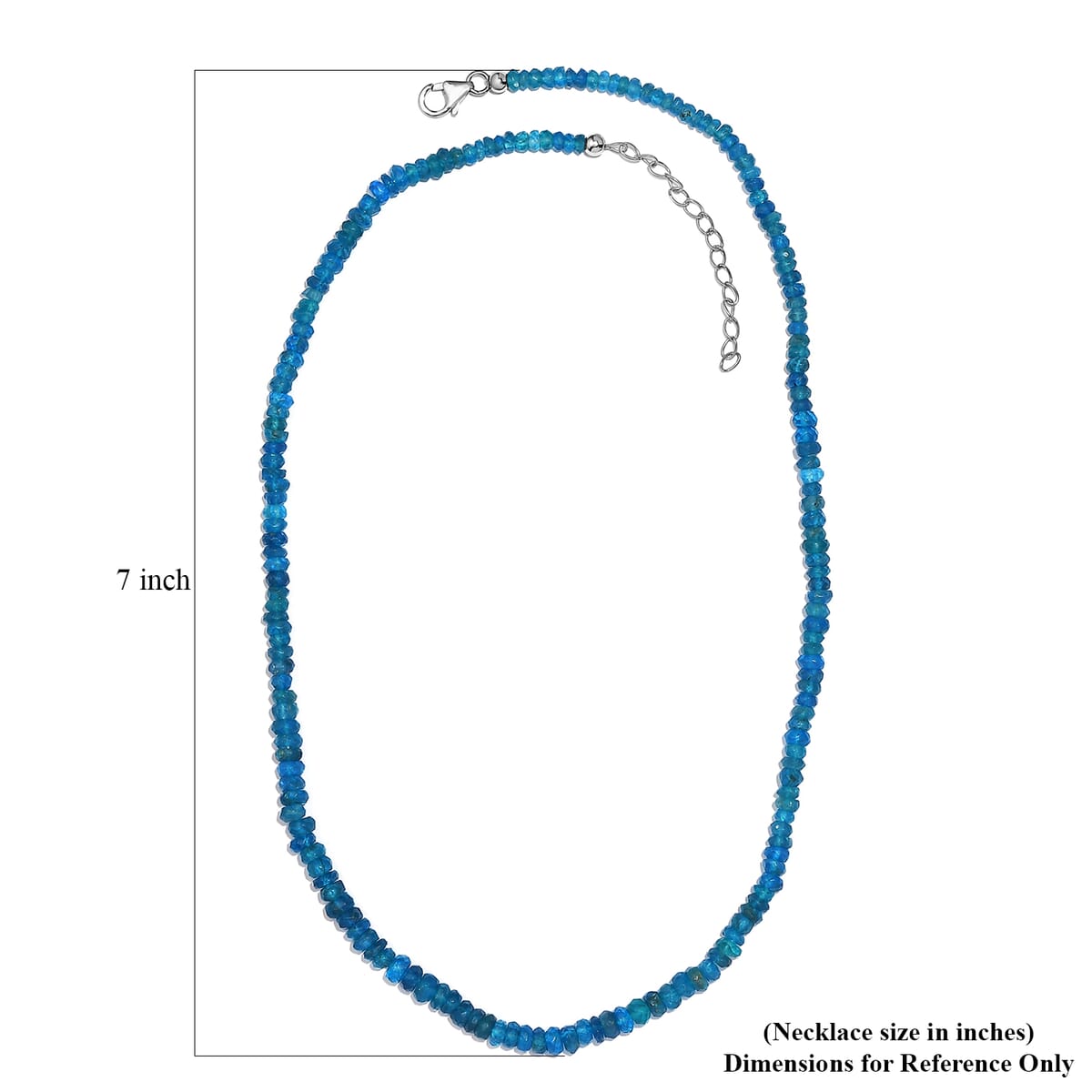 Malgache Neon Apatite Beaded 78.00 ctw Necklace 18 Inches in Rhodium Over Sterling Silver image number 5