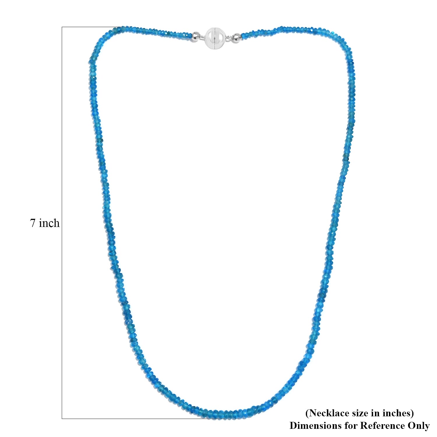 Malgache Neon Apatite Beaded 44.25 ctw Necklace 18 Inches in Rhodium Over Sterling Silver