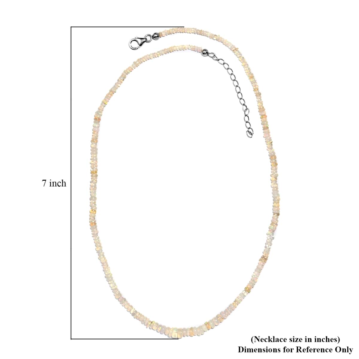 Ethiopian Welo Opal Beaded 28.90 ctw Necklace 18 Inches in Rhodium Over Sterling Silver image number 5