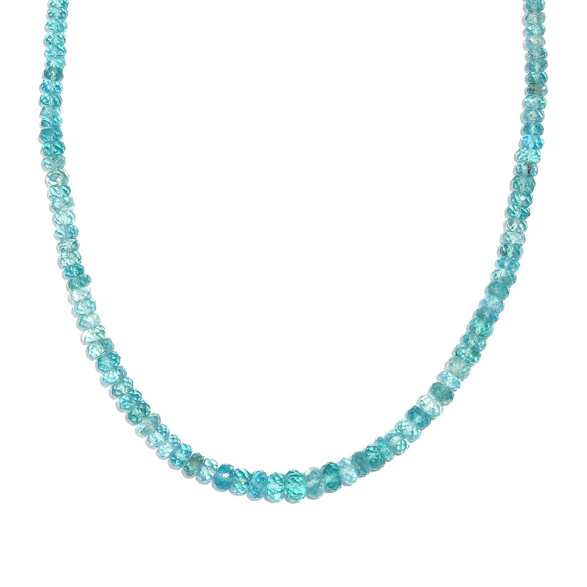 Betroka Blue Apatite Beaded 94.00 ctw Necklace 18 Inches in Rhodium Over Sterling Silver image number 0