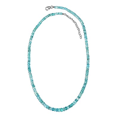 Betroka Blue Apatite Beaded 94.00 ctw Necklace 18 Inches in Rhodium Over Sterling Silver