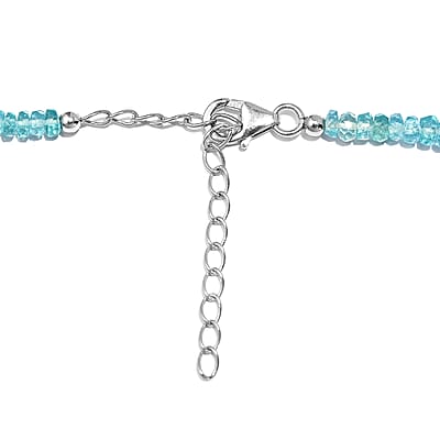 Betroka Blue Apatite Beaded 94.00 ctw Necklace 18 Inches in Rhodium Over Sterling Silver